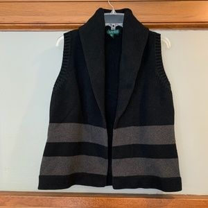 Lauren Sleeveless Stripe Cardigan sz M